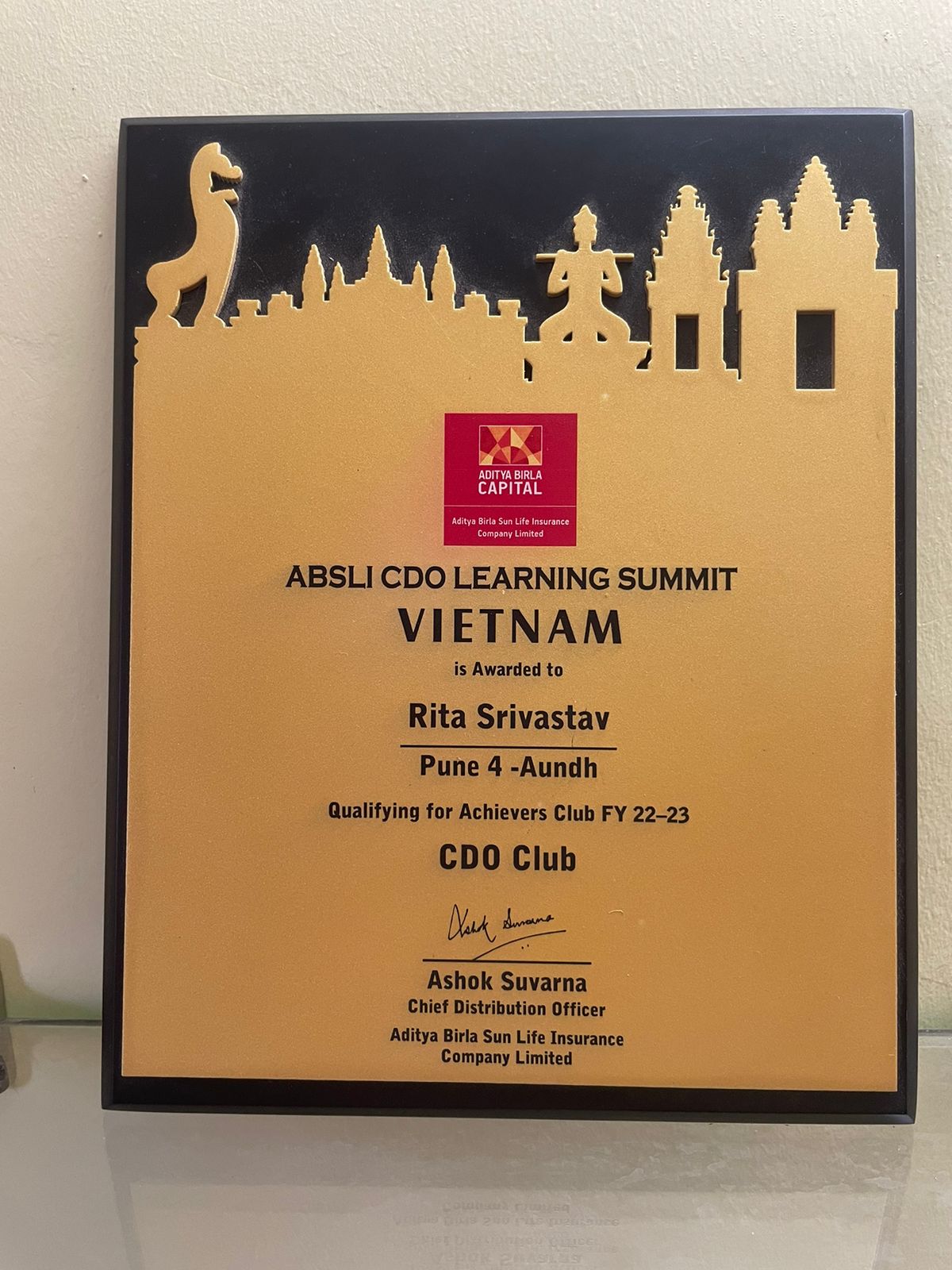 CDO Club Trophy, Given in Vietnam.