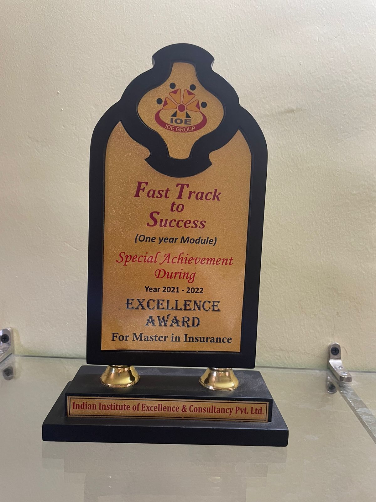 Trophy given by IOE  for Fast Track Success.